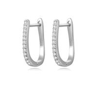 Boucles D'oreilles Créoles Romantiques En Argent Sterling 925 Avec Zircons En Forme De U Pour Femmes, Bijoux Fins Pour Fête De Mariage, Cadeau