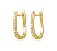 Boucles D'oreilles Créoles Romantiques En Argent Sterling 925 Avec Zircons En Forme De U Pour Femmes, Bijoux Fins Pour Fête De Mariage, Cadeau