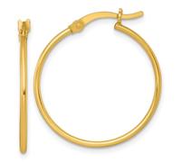 Boucles d'oreilles créoles rondes en argent sterling 925 poli de 1,25 mm, 26,85 x 24,8 mm de large, 1,25 mm d'épaisseur, pour femme