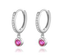 Boucles D'oreilles Créoles Rondes En Argent Sterling 925 Pour Femmes, Bijoux De Fête De Mariage, Couleur Vive Et Éclatante