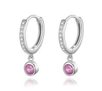 Boucles D'oreilles Créoles Rondes En Argent Sterling 925 Pour Femmes, Bijoux De Fête De Mariage, Couleur Vive Et Éclatante