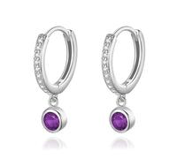 Boucles D'oreilles Créoles Rondes En Argent Sterling 925 Pour Femmes, Bijoux De Fête De Mariage, Couleur Vive Et Éclatante