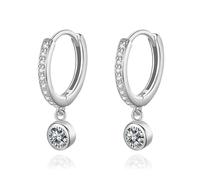 Boucles D'oreilles Créoles Rondes En Argent Sterling 925 Pour Femmes, Bijoux De Fête De Mariage, Couleur Vive Et Éclatante