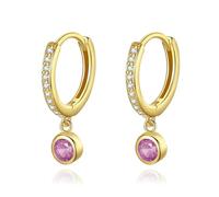 Boucles D'oreilles Créoles Rondes En Argent Sterling 925 Pour Femmes, Bijoux De Fête De Mariage, Couleur Vive Et Éclatante