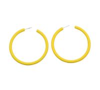 Boucles d'oreilles créoles rondes faites à la main - Boucles d'oreilles géométriques - Texture acrylique - Pour les amateurs de mode