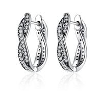 Boucles d'oreilles créoles rose et transparentes Twist Of Fate pour femmes, bijoux