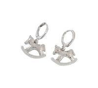 Boucles d'oreilles créoles scintillantes pour tous les jours, A, Métal, Pas de pierre précieuse