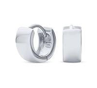 Boucles D'Oreilles Créoles Simples Basiques Fines Et Plates Kpop Pour Femmes Et Hommes À Charnière En Argent Sterling Poli .925