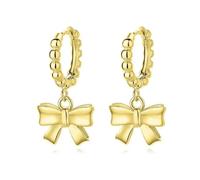 Boucles D'oreilles Créoles Simples En Argent Sterling 925 Avec Pendentif En Forme De Nœud Papillon Pour Femme, Bijoux Punk Pour Fête De Mariage