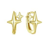 Boucles D'oreilles Créoles Starlight En Argent Sterling 925 Pour Femmes, Créoles Star Huggie Bse1076