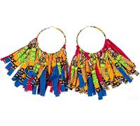 Boucles d'oreilles créoles style ethnique : imprimé Ankara - Tissu africain remarquable