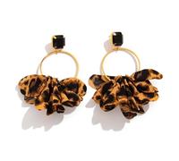 Boucles d'oreilles créoles tendance en tissu imprimé léopard pour femme ajoutant du charme à n'importe quelle tenue Accessoires pour femme