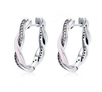 Boucles d'oreilles créoles Twist of Fate roses et transparentes pour femmes, bijoux