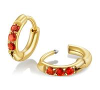 Boucles d'oreilles créoles unisexes hypoallergéniques en acier chirurgical avec oxyde de zirconium, couleur or - argent - or rose - noir - arc-en-ciel, taille 6 mm - 12 mm, sans danger pour les