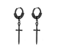 Boucles d'Oreilles Créoles Unisexes Punk Hip Hop En Acier Inoxydable Argenté, Noir, Doré, Tonnerre, Éclair, Cadeau Pour Femmes, Hommes, Garçons, Adolescents