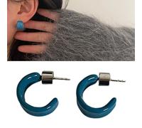 Boucles d'oreilles créoles vintage en forme de C pour femme, design en alliage léger pour un usage quotidien et des fêtes, boucles d'oreilles pour occasions spéciales, taille unique, Comme décrit