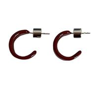 Boucles d'oreilles créoles vintage en forme de C pour femme, design en alliage léger pour un usage quotidien et des fêtes, boucles d'oreilles pour occasions spéciales, taille unique, Comme décrit