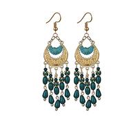 Boucles d'oreilles Crescent Crescent Bohemian Boucles d'oreilles de pendentif perlé à la main