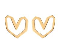 Boucles d'oreilles creuses en forme de cœur géométrique, style rétro, jolies boucles d'oreilles en forme de cœur au look féminin cool Boucles d'oreilles vierges en argent 925
