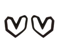 Boucles d'oreilles creuses en forme de cœur géométrique, style rétro, jolies boucles d'oreilles en forme de cœur au look féminin cool Boucles d'oreilles vierges en argent 925, taille unique, Métal