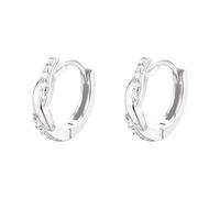 Boucles d'oreilles cristal argent pour femmes filles argent sterling 925 poste zircone cubique huggie petit or CZ Stud Cuff Earring Boucles d'oreilles plage Femme, taille unique, Cuivre, Pas de gemme