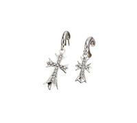 Boucles d'oreilles croix asymétrique avec diamants, boucles d'oreilles Croix exquis, bijoux de fête, boucles d'oreilles personnalisées, cadeaux pour les épouses et les amis