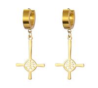 Boucles d'oreilles croix inversée pour femmes Église de Satan Boucles d'oreilles croix inversée Gothique Satanique Léviathan Bijoux religieux Pentagramme Amulette Cadeau (or 2)