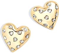 Boucles d'oreilles cœur dorées avec cristaux Fashion LJ2762