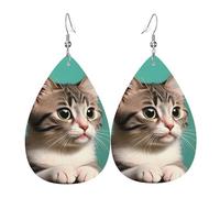 Boucles d'oreilles curieuses en cuir avec pendentif en forme de goutte, accessoires polyvalents et élégants pour femme.
