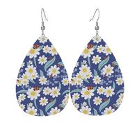 Boucles D'Oreilles Daisy Et Coccinelles Boucles D'Oreilles En Cuir Forme De Larme Forme De Goutte Accessoires Pour Décorations Fille Fêtes