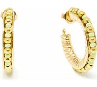 Boucles d'oreilles dames Shabama Etiopia laiton doré vert 3 cm