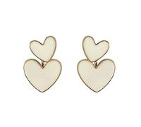 Boucles d'oreilles d'amour blanches à deux usages, boucles d'oreilles de personnalité simples et de tempérament de style féminin