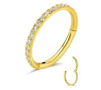 Boucles d'oreilles de cartilage en titane 18 g 16 g pour femme de diamètre 6 mm, 8 mm, 10 mm, 12 mm en oxyde de zirconium CZ hélix, conque, daith, rook, tragus, lobe, lèvre, narine, piercing de corps