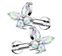 Boucles d'oreilles de cartilage pour femmes, boucles d'oreilles papillons, boucles d'oreilles papillon en de titane - Oreille d'oreilles bijoux polyvalents de la mode du corps pour les