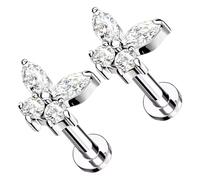 Boucles d'oreilles de cartilage pour femmes, boucles d'oreilles papillons, boucles d'oreilles papillon en de titane - Oreille oreilles d'oreilles bijoux polyvalents de la mode du corps pour