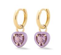 Boucles d'oreilles de cerceau jaune, goujons boucles d'oreilles Femmes Round Shape Simple Petal Inlaid Zircon Elegant Anniversary Birthday Holiday White