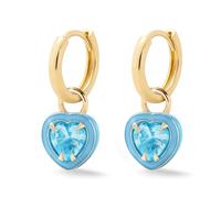 Boucles d'oreilles de cerceau jaune, goujons boucles d'oreilles Femmes Round Shape Simple Petal Inlaid Zircon Elegant Anniversary Birthday Holiday White