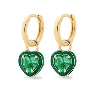 Boucles d'oreilles de cerceau jaune, goujons boucles d'oreilles Femmes Round Shape Simple Petal Inlaid Zircon Elegant Anniversary Birthday Holiday White