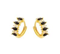 Boucles d'oreilles de cerceau zircon noir pour femmes