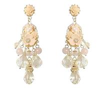 Boucles d'oreilles de chandelier floral vintage délicates pour les femmes cristal accent femmes or boucles d'oreilles, romantique déclaration de mariée, conception légère pour le ma