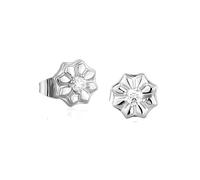 Boucles d'oreilles de conception de fleurs en or 14K, boucles d'oreilles de goujon à poissons, un présent délicat pour des moments spéciaux ou des êtres chers précieux