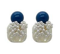 Boucles d'oreilles de fleur de perles de raisin de couleur, boucles d'oreilles en acrylique Gentle wind, Vintage français, femme de banlieue, Gentle Wind Wear up, Daily Dating & arts littéraires