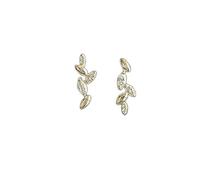 Boucles d'oreilles de goujon à feuilles d'olive irrégulières