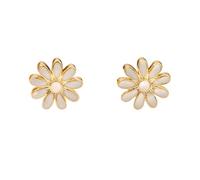 Boucles d'oreilles de goujon à fleurs de petite marguerite