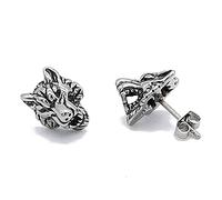 Boucles d'oreilles de goujon animal punk wolf pour hommes Cartilage cardilage en acier inoxydable style cool vintage Perçage personnalisé post bijoux rock rock gothique hypoallergénique cadeaux
