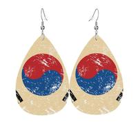 Boucles D'Oreilles De Goutte Drapeau Vintage De La Corée Du Sud Légères Boucles D'Oreilles Pendantes Pour Femme Élégant Boucle D'Oreille Pour Fêtes Quotidien Mariage
