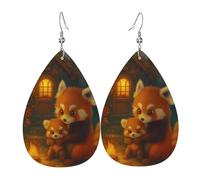 Boucles D'Oreilles De Goutte Famille De Pandas Roux Se Réunissant Au Coin Du Feu Élégant Boucles D'Oreilles Pendantes Décontractées Boucle D'Oreille Pour Décorations Danse Les Vacances