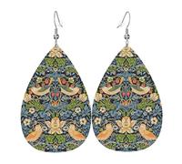 Boucles D'Oreilles De Goutte Fleur Voleuse De Fraises De William Morris Légères Boucles D'Oreilles Pendantes Vintage Boucle D'Oreille En Simili Cuir Pour Mariage Décorations Anniversaires