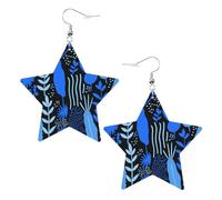 Boucles D'Oreilles De Goutte Fleurs Épanouies En Forme D'Étoile Vintage Boucles D'Oreilles Pendantes Pour Femme Légères Boucle D’Oreille En Cuir Pour Accessoire Voyages Les Vacances