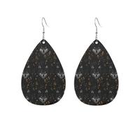 Boucles D'Oreilles De Goutte Loups Et Feuilles Sereins Amusantes Boucles D'Oreilles Pendantes Tendancees Boucle D'Oreille Pour Quotidien Anniversaires Danse